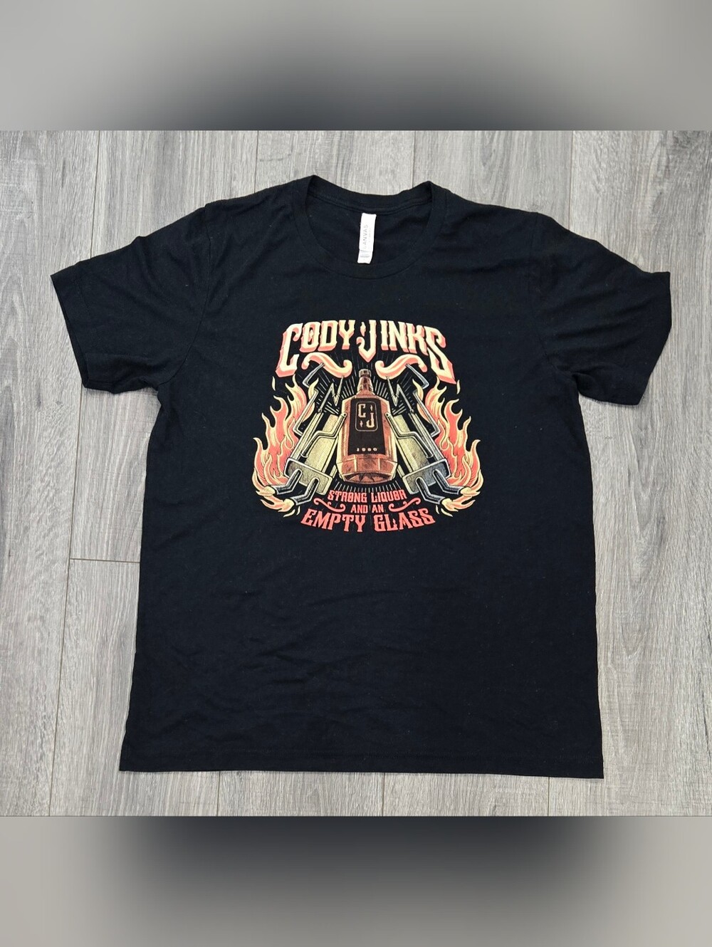 Cody Jinks Strong Liquor Empty Glass Graphic T Shirt Men’s Large Country.